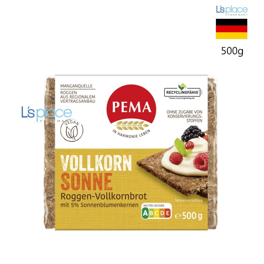 Pema Bánh mì đen nguyên cám hạt hướng dương