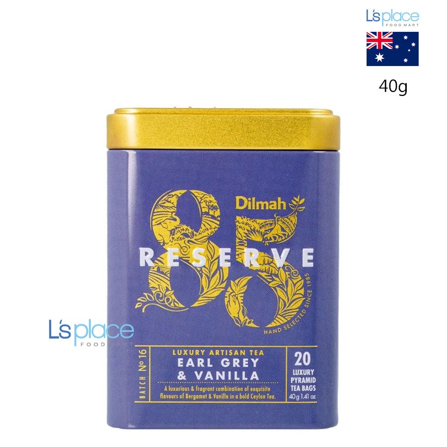 Dilmah 85 Reserve Trà bá tước Earl Grey & Vanilla hộp thiếc
