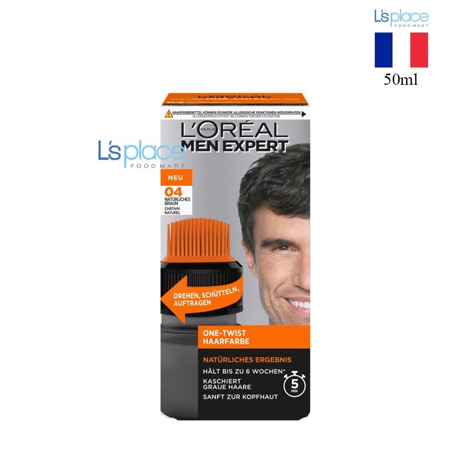 L'Oreal Men Expert Chải nhuộm tóc số 4 màu nâu tự nhiên