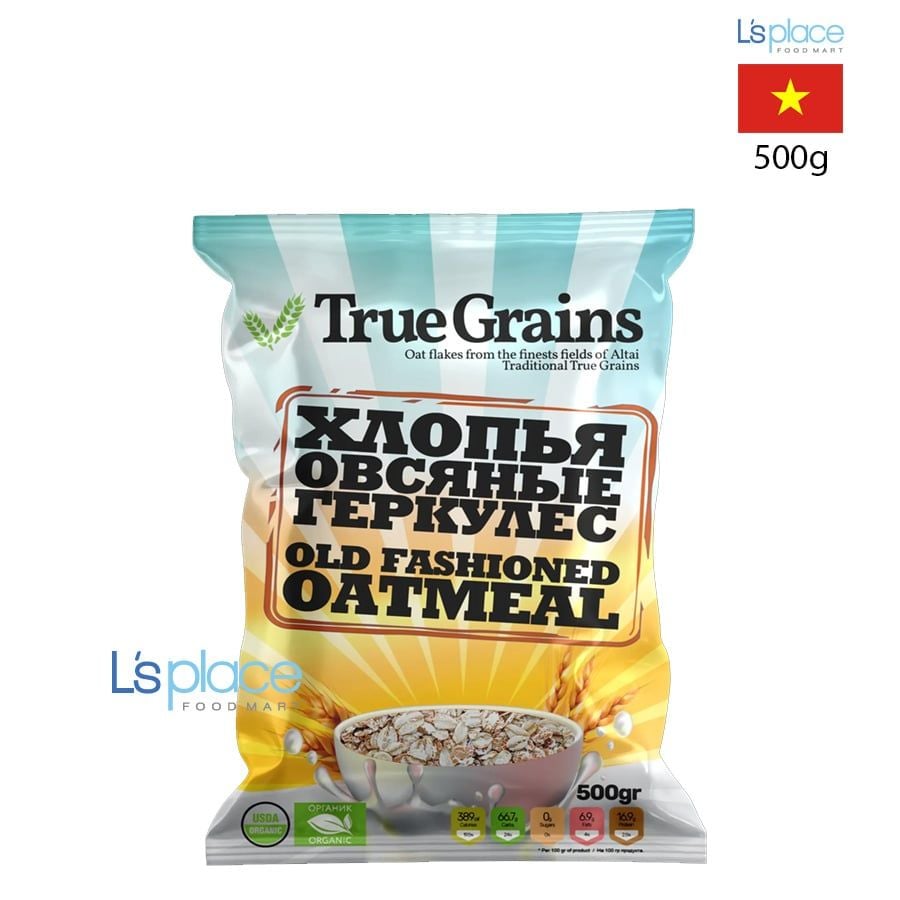 True Grains Yến mạch cán kiểu cổ điển
