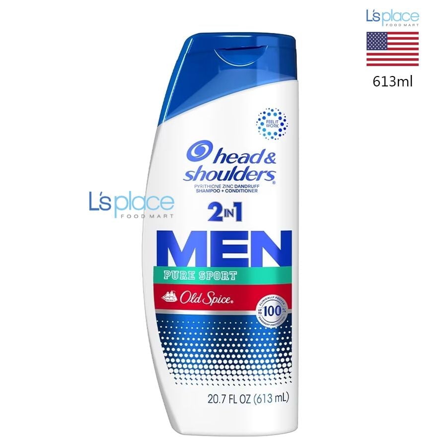 Head & Shoulders Men Dầu gội xả 2 trong 1 Old Spice Pure Sport cỡ trung