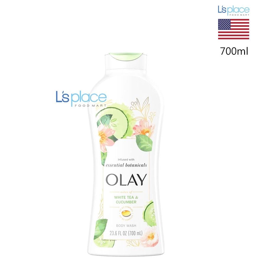 Olay Sữa tắm Essential Botanicals hương trà trắng & dưa chuột