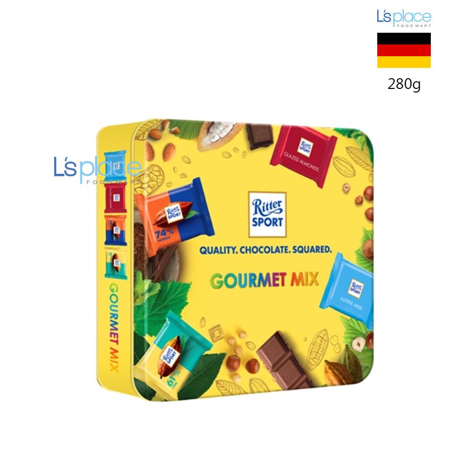 Ritter Sport Socola tổng hợp Gourmet Mix hộp thiếc