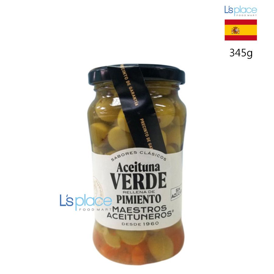 Maestros Aceituneros Ô liu xanh bỏ hạt nhồi ớt Pimiento
