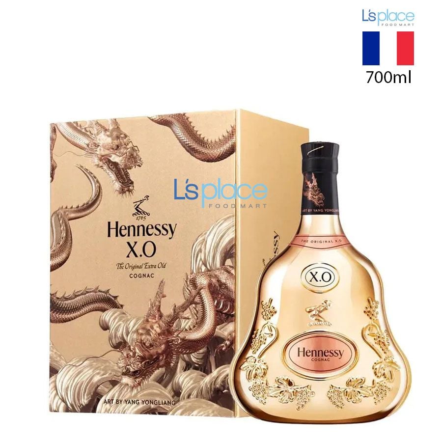 Hennessy X.O Rượu Cognac hộp rồng vàng New Year