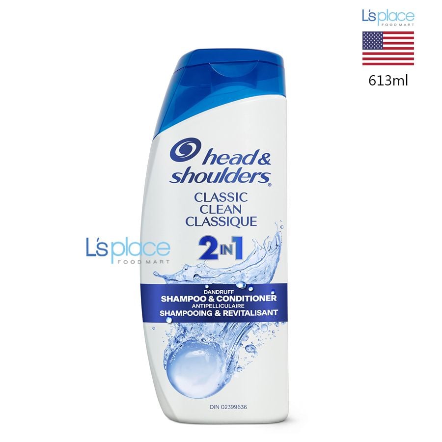 Head & Shoulders Dầu gội xả 2 trong 1 trị gàu Classic Clean cỡ trung