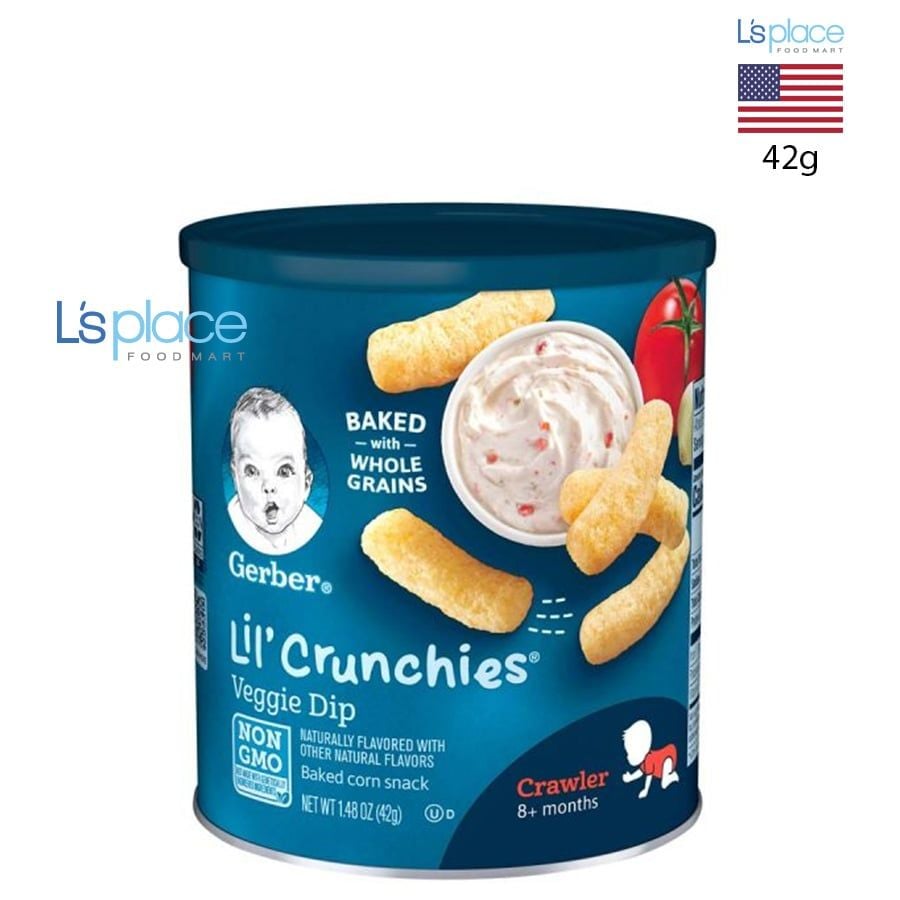 Gerber Bánh ăn dặm Lil' Crunchies vị rau củ cho trẻ từ 8 tháng
