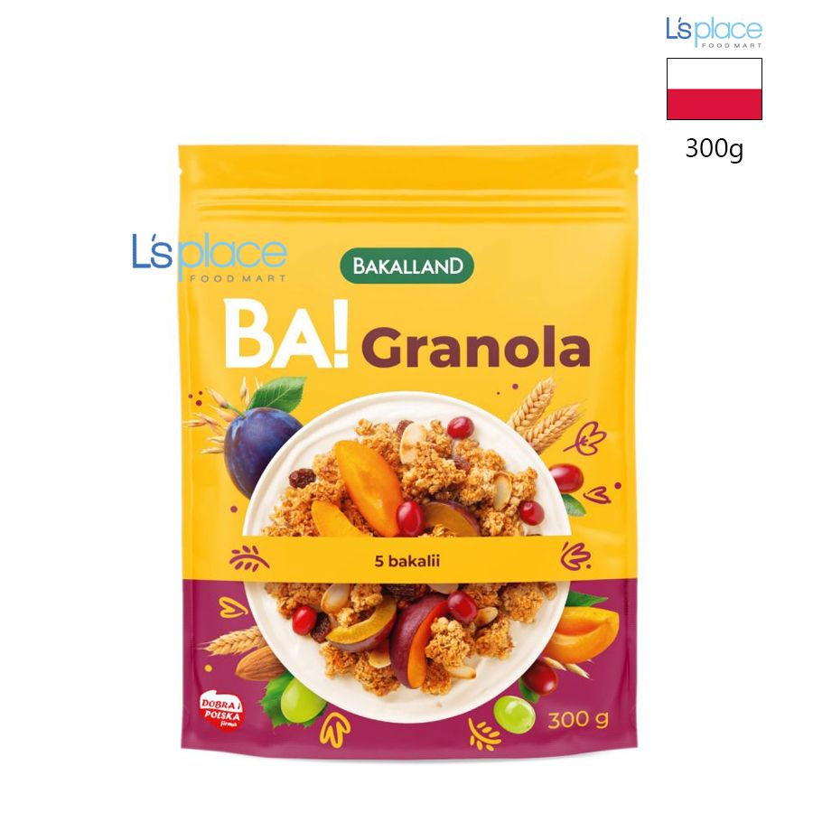 Bakaland BA! ngũ cốc Granola 5 loại hạt và trái cây sấy khô