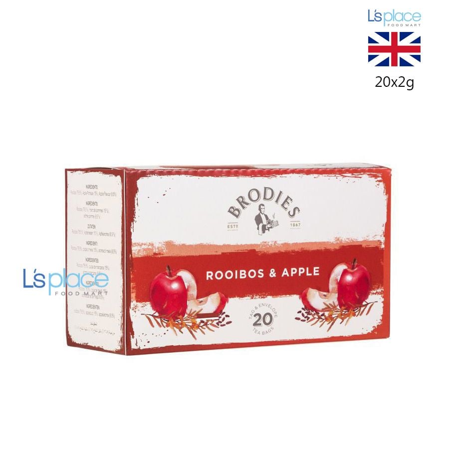 Brodies Trà túi lọc hương Rooibos táo