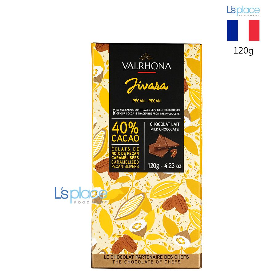 Valrhona Socola sữa 40% Jivara với hạt hồ đào