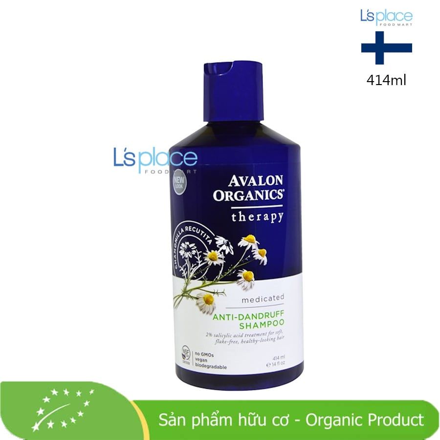 Avalon Organics Dầu gội hữu cơ trị gàu cỡ trung