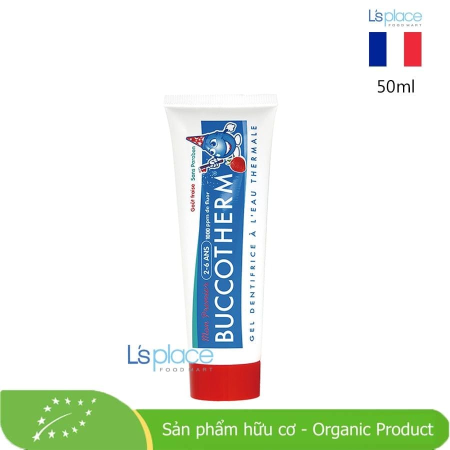Buccotherm Kem đánh răng hữu cơ trẻ em 2-6 tuổi vị dâu