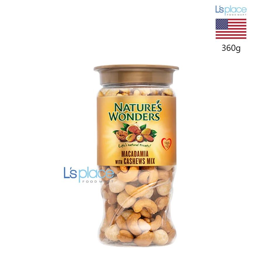 Nature's Wonders Tổng hợp Macadamia và hạt điều lọ nhựa