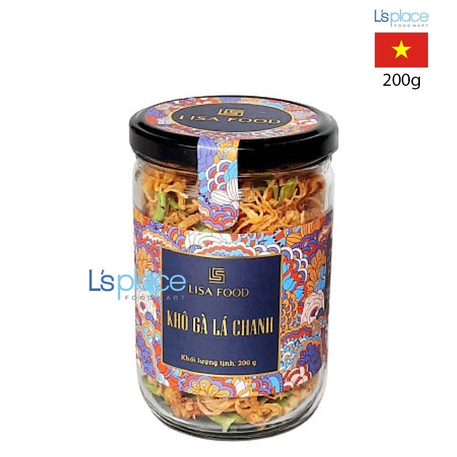 Lisa Food Khô gà lá chanh hũ thủy tinh