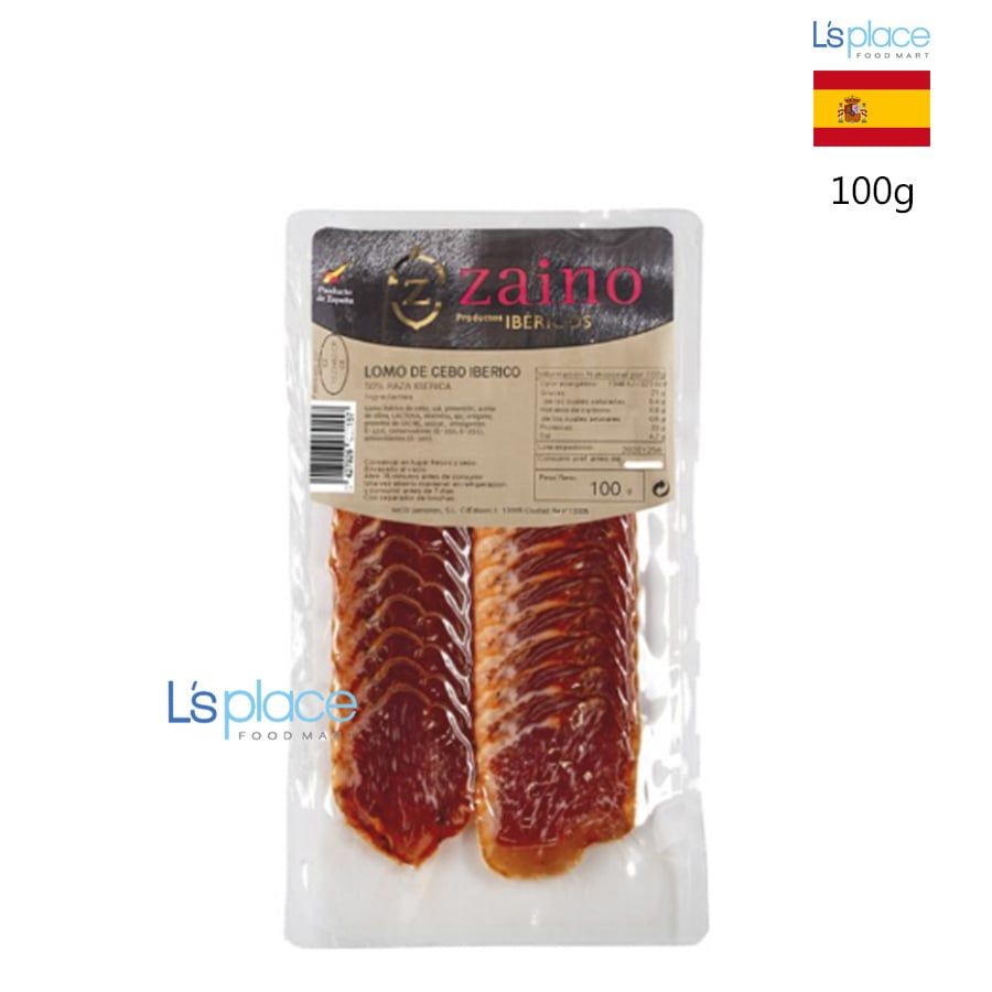 Zaino thịt thăn lợn muối cắt lát Iberico Cebo Lomo