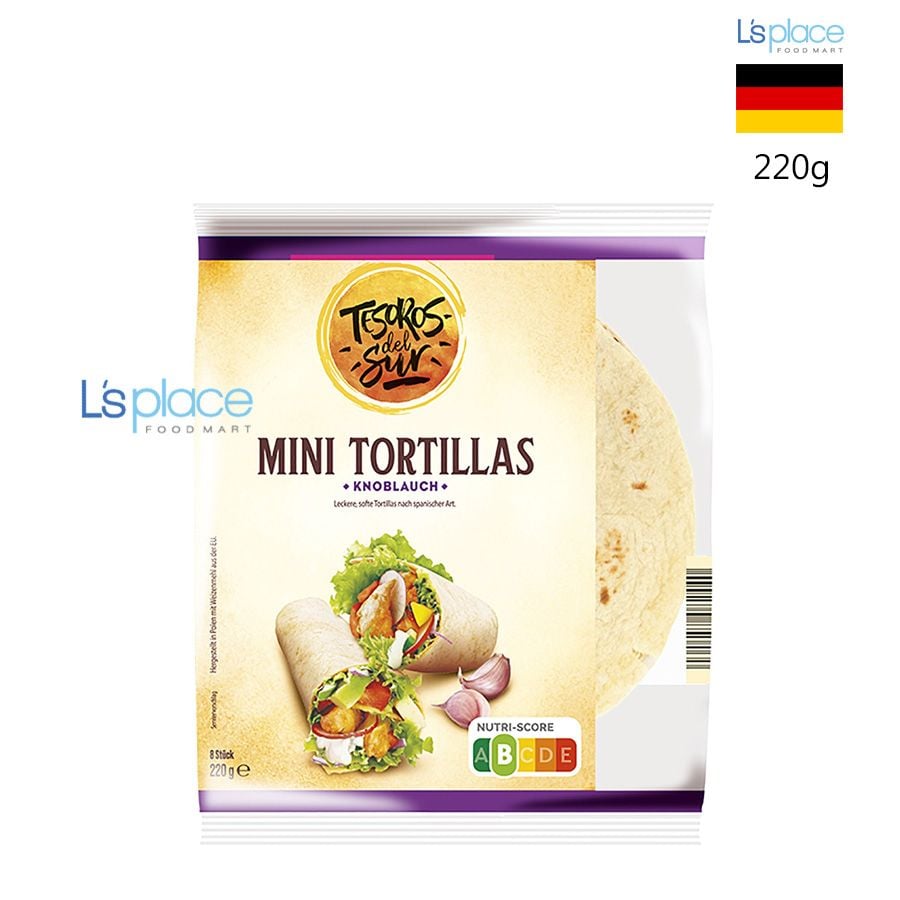 Tesoros del Sur Vỏ bánh Tortillas Mini vị tỏi