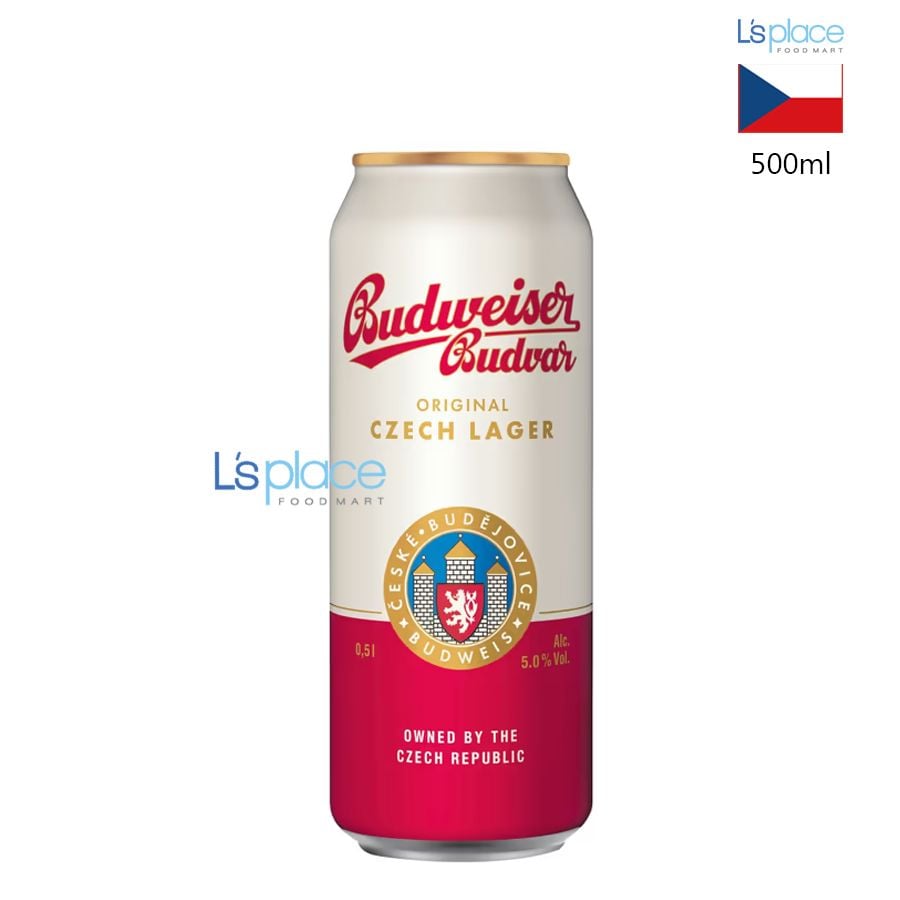 Budweiser Budvar Bia lon cao