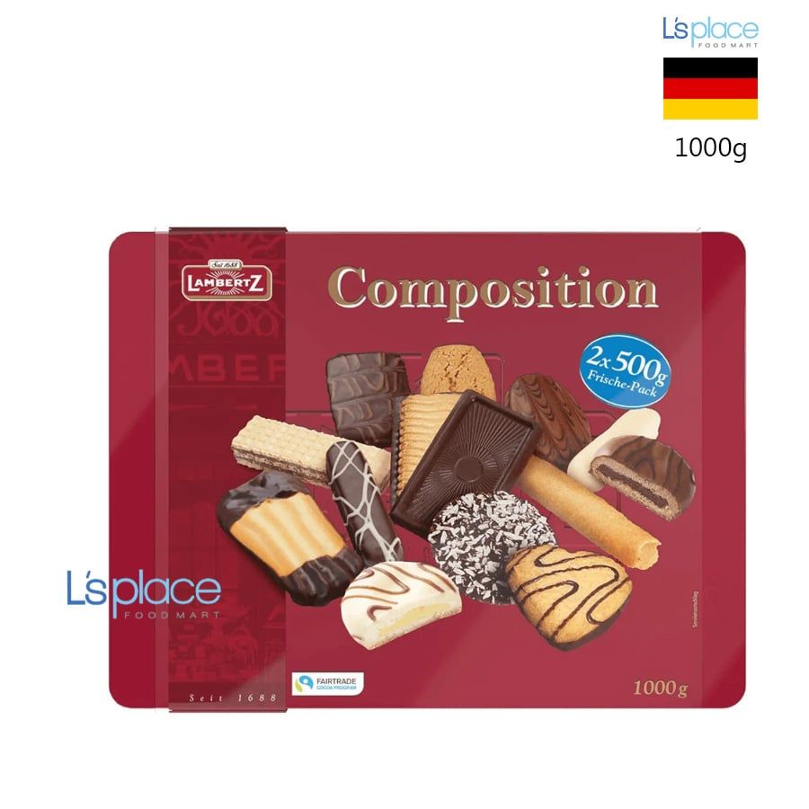 Lambertz Bánh quy Compositions hộp thiếc to