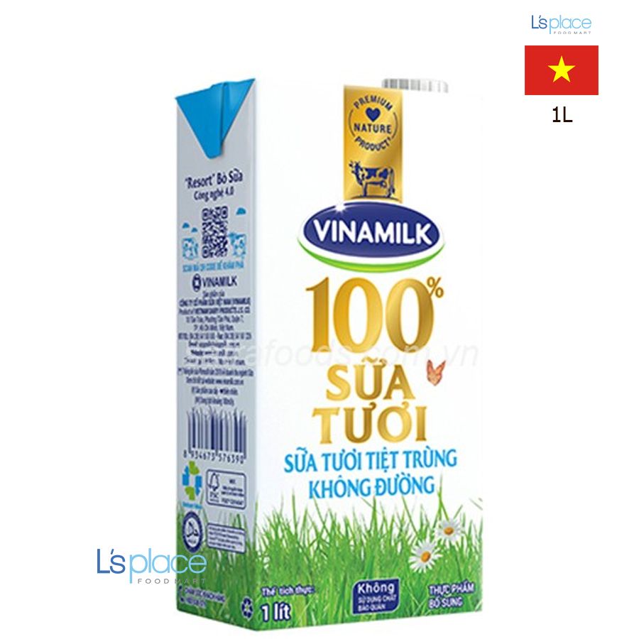 Vinamilk 100% sữa tươi tiệt trùng không đường