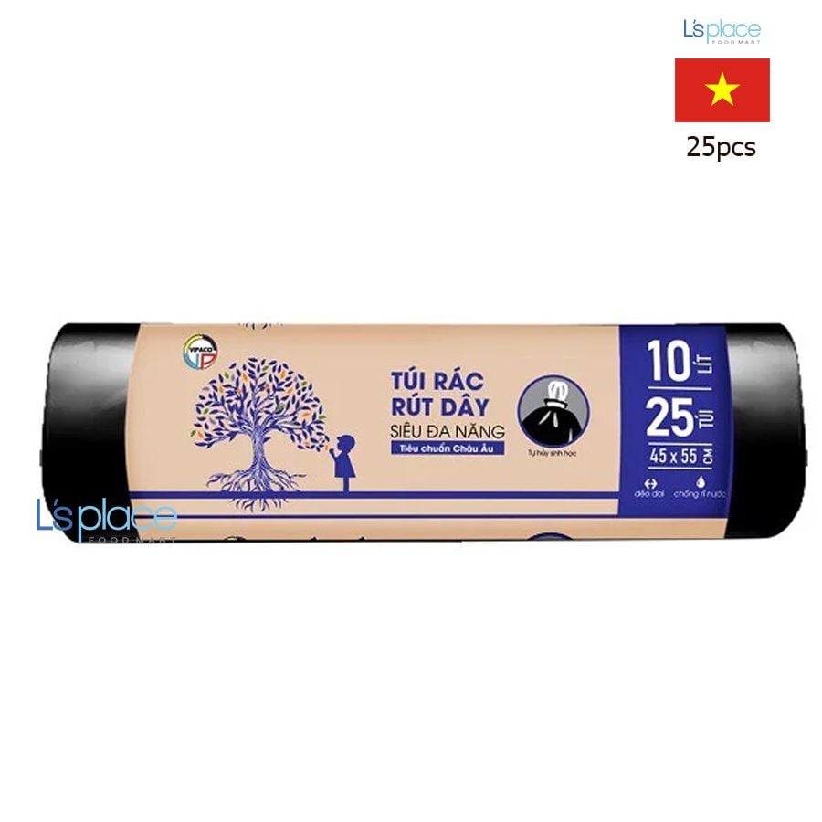 Vipaco Túi rác rút dây 10L 45x55cm – L's Place Foodmart
