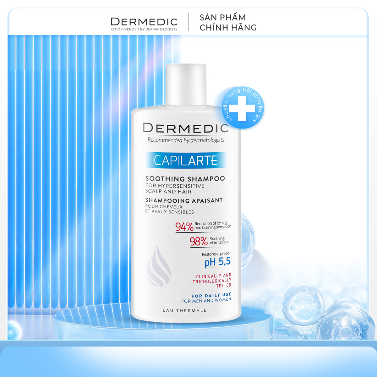 CAPILARTE Shooting Shampoo For Hypersensitive Scalp And Hair 300ml - Dầu gội cải thiện tình trạng rụng tóc cho da nhạy cảm