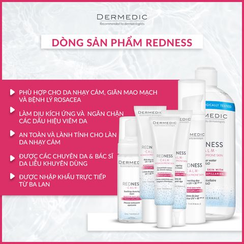  REDNESS Micellar Water - Nước tẩy trang dành cho da nhạy cảm, mẩn đỏ 500ml 