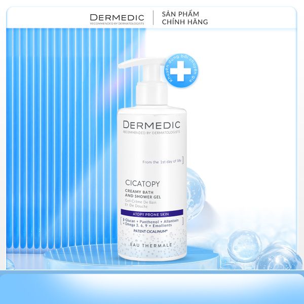 CICATOPY Creamy bath and shower gel - Sữa tắm làm sạch da hàng ngày dành cho da chàm, viêm da cơ địa