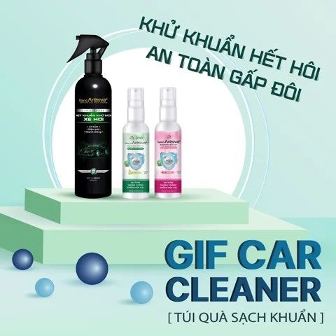  Gif Car Cleaner [Túi quà Sạch khuẩn Xe Hơi] - Khử Khuẩn Hết Hôi - An Toàn Gấp Đôi 