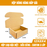  12x8x4 - Hộp Carton Nắp Gài - Loại Hộp Đặc Biệt - Hộp Siêu Cứng - Carton 3 Lớp - Hỗ Trợ Bán Hàng Online 