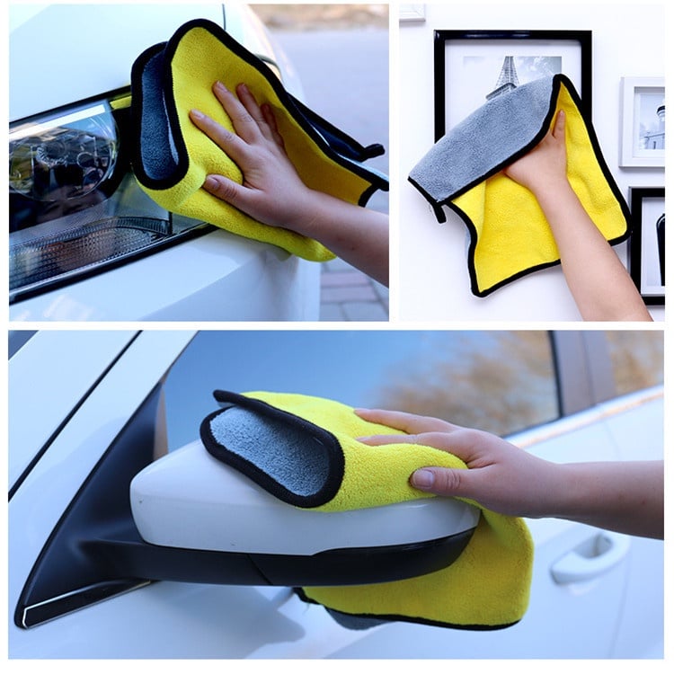  Combo 3 Khăn lau chuyên dụng lau xe hơi, lau bếp 2 lớp cao cấp vải nano siêu sạch, siêu thấm hút, chống dính dầu, không xù lông 