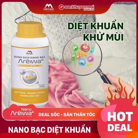  [HMK] Chai nano bạc xịt khuẩn, khử mùi hôi nệm, sofa, rèm cửa, không gian 300ml - An toàn, không hoá chất 