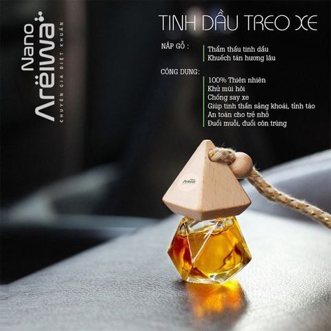  Lọ treo Tinh dầu cao cấp 5ml Areiwa - Diệt khuẩn, khử mùi hôi, chống say xe, lưu hương lâu bền - Mùi ngẫu nhiên 