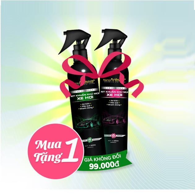  Combo 2 Xịt Khuẩn Khử Mùi Xe Hơi Nano Areiwa 250ml - Tài xế 5 sao x Mua 2 combo miễn phí giao hàng 