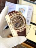  Đồng Hồ Patek Philippe Nautilus 5724/R-001 - Mạ Vàng Lên Kim Cương Moissannite - Replica 