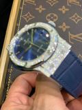  Đồng hồ Hublot Classic Fusion Blue Lên Moissanite Hongkong 
