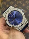  Đồng hồ Hublot Classic Fusion Blue Lên Moissanite Hongkong 