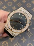  Đồng hồ Hublot Classic Fusion Gold Black Lên Moissanite Hongkong 