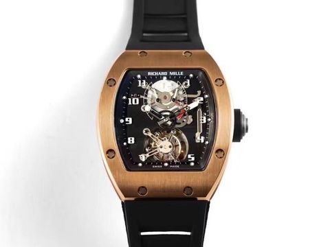  Richard Mille REPLICA 1:1- RM 001 TOURBILLON JB Rose Gold Black Dial 