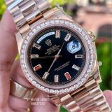  Rolex Daydate Rose Gold 118235 v40 - Lên Kim Moissanite 
