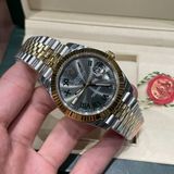  Đồng Hồ Rolex Datejust Calibre 3235 EW 126300 Mặt Số Rhodium Tối Cọc Số La Mã Xanh Lục 