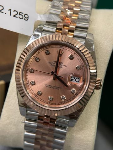  ĐỒNG HỒ ROLEX DATEJUST DOMI GOLD DIAL 41MM BỌC VÀNG THẬT CALIBER 3235 THỤY SĨ REPLICA 1:1 