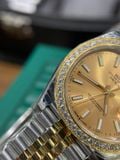 Rolex Datejust 41mm EW Calibre 3235 Độ Benzel Kim Moissanite Hongkong cực nét - Full Kiểm Định 