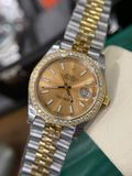  Rolex Datejust 41mm EW Calibre 3235 Độ Benzel Kim Moissanite Hongkong cực nét - Full Kiểm Định 