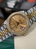  Rolex Datejust 41mm EW Calibre 3235 Độ Benzel Kim Moissanite Hongkong cực nét - Full Kiểm Định 