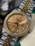  Rolex Datejust 41mm EW Calibre 3235 Độ Benzel Kim Moissanite Hongkong cực nét - Full Kiểm Định 