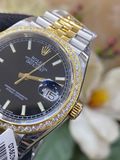  Đồng Hồ Rolex Datejust 31 Chocolate Độ Niềng Moissanite TAJ W100 