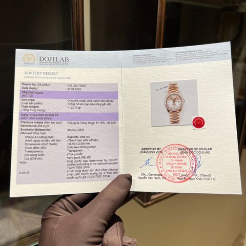  Rolex Day Date - Automatic Cal. 3255 Gold bọc vàng -  kim cương baguet moissanite full kiểm định DoJi 