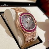  Patek philippe nautilus rose gold 5723/1r-010, 40mm Bọc Vàng 18K nạm đá Ruby đỏ 