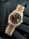 Rolex Day Date - Automatic Cal. 3255 bọc vàng -  kim cương baguet moissanite full kiểm định DoJi 