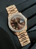  Rolex Day Date - Automatic Cal. 3255 bọc vàng -  kim cương baguet moissanite full kiểm định DoJi 
